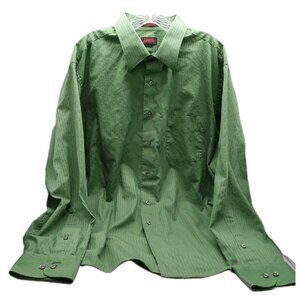 J. Garcia Shirt Size XXL 18.5 34/35 Green Regular Fit Long Sleeve Button Down